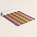 Eclectic Double Stripes Colorful Pattern with Brown Yoga Mat Gallery Image 2