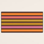 Eclectic Double Stripes Colorful Pattern with Brown Desk Mat Gallery Image 3