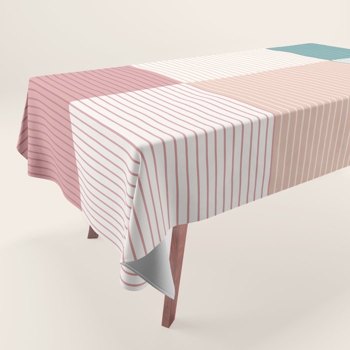 Color Block Line Pattern XIII Tablecloth Gallery Image 1