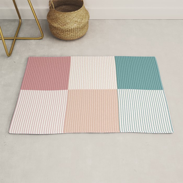 Color Block Line Pattern XIII Rug Gallery Image 1