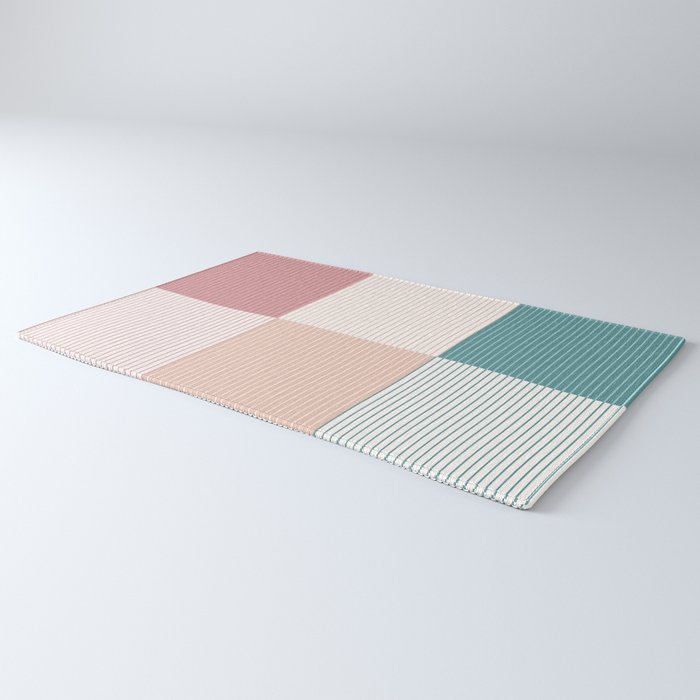 Color Block Line Pattern XIII Rug Gallery Image 3