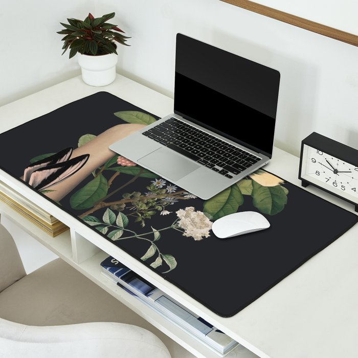 Minimal Collage/ Hand, Plants and Butterflies 5 Desk Mat Gallery Image 2
