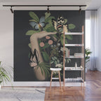 Minimal Collage/ Hand, Plants and Butterflies 5 Wall Mural Gallery Image 1