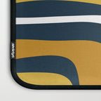 Palm Springs Mid-Century Modern Abstract Pattern in Light and Dark Mustard, Gray, and White on Navy Blue Laptop Sleeve Gallery Image 3