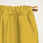 Palm Springs Mid-Century Modern Abstract Pattern in Light and Dark Mustard, Gray, and White on Navy Blue Window Curtain Gallery Image 2