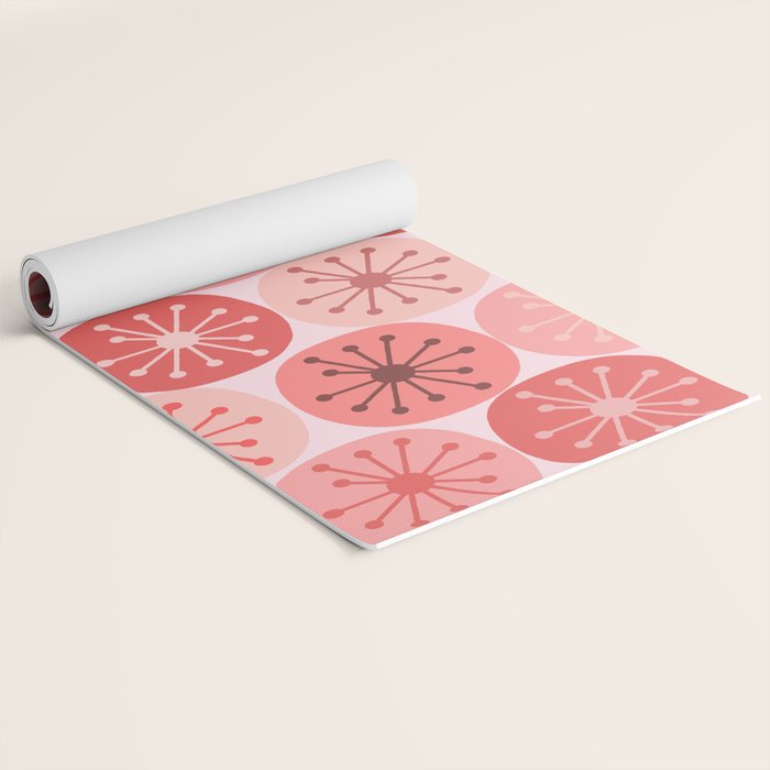 Atomic Dots Midcentury Modern Space Age Pattern in Blush Pink Tones Yoga Mat Gallery Image 2