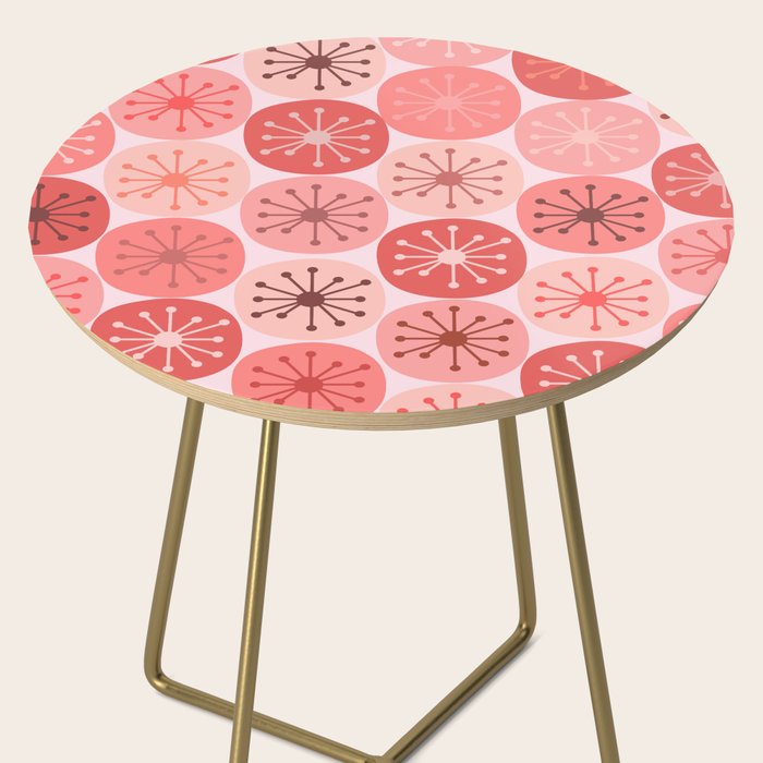 Atomic Dots Midcentury Modern Space Age Pattern in Blush Pink Tones Side Table Gallery Image 2