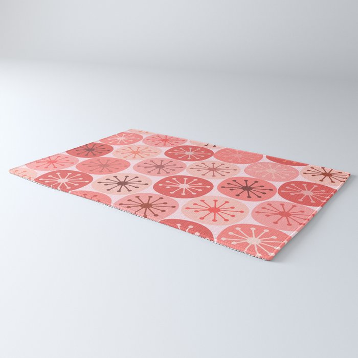 Atomic Dots Midcentury Modern Space Age Pattern in Blush Pink Tones Rug Gallery Image 3