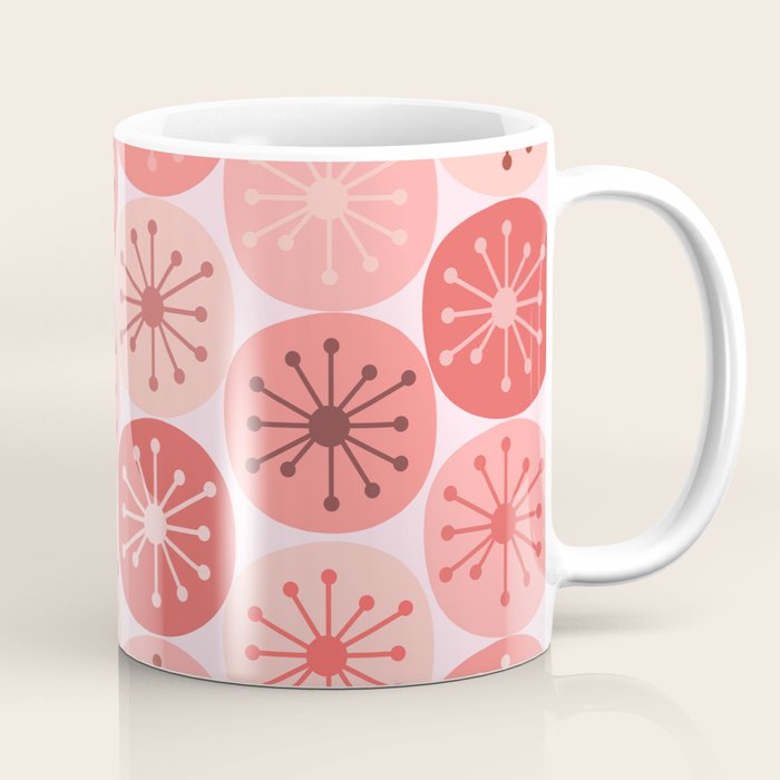 Atomic Dots Midcentury Modern Space Age Pattern in Blush Pink Tones Coffee Mug Gallery Image 1