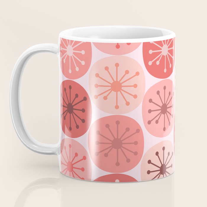 Atomic Dots Midcentury Modern Space Age Pattern in Blush Pink Tones Coffee Mug Gallery Image 3