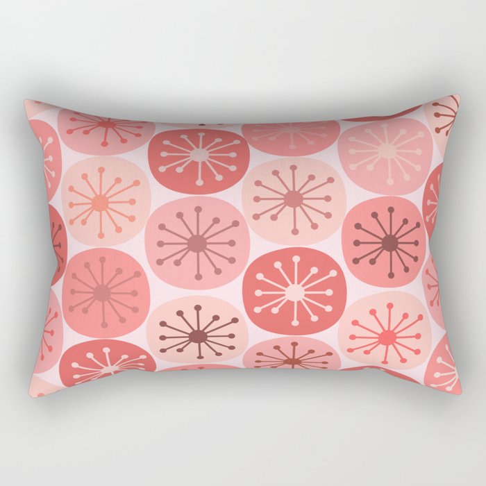 Atomic Dots Midcentury Modern Space Age Pattern in Blush Pink Tones Rectangular Pillow Gallery Image 1