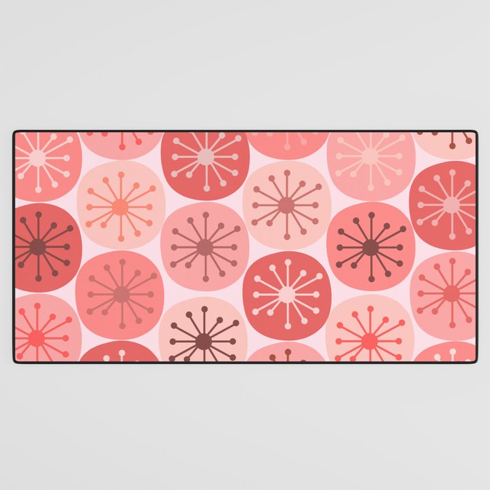 Atomic Dots Midcentury Modern Space Age Pattern in Blush Pink Tones Desk Mat Gallery Image 3