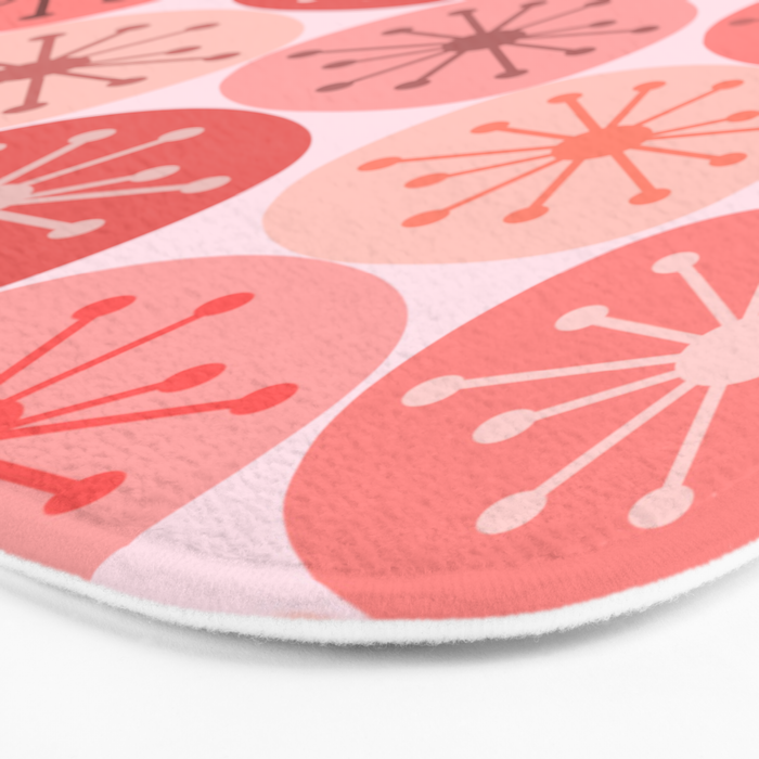 Atomic Dots Midcentury Modern Space Age Pattern in Blush Pink Tones Bath Mat Gallery Image 3