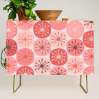 Atomic Dots Midcentury Modern Space Age Pattern in Blush Pink Tones Credenza Gallery Image 1