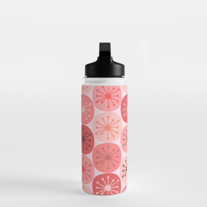 Atomic Dots Midcentury Modern Space Age Pattern in Blush Pink Tones Water Bottle Gallery Image 3