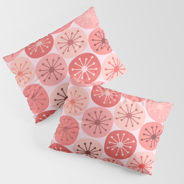 Atomic Dots Midcentury Modern Space Age Pattern in Blush Pink Tones Pillow Sham Gallery Image 1