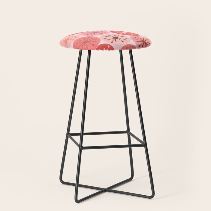 Atomic Dots Midcentury Modern Space Age Pattern in Blush Pink Tones Stool Gallery Image 1