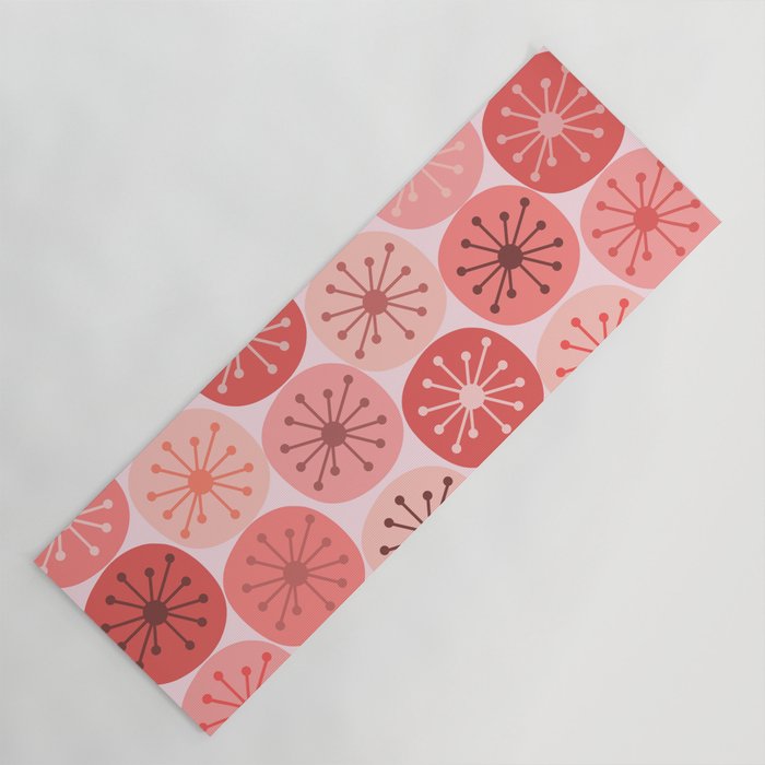 Atomic Dots Midcentury Modern Space Age Pattern in Blush Pink Tones Yoga Mat Gallery Image 1