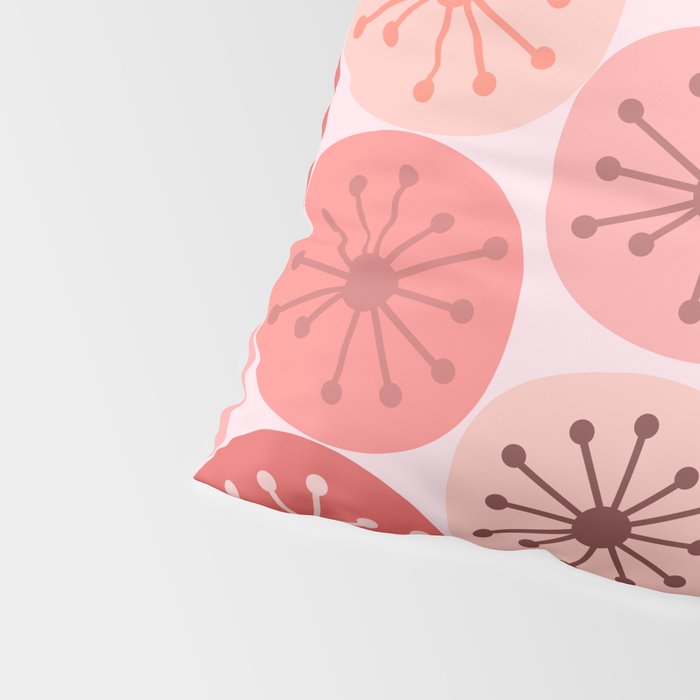 Atomic Dots Midcentury Modern Space Age Pattern in Blush Pink Tones Pillow Sham Gallery Image 4
