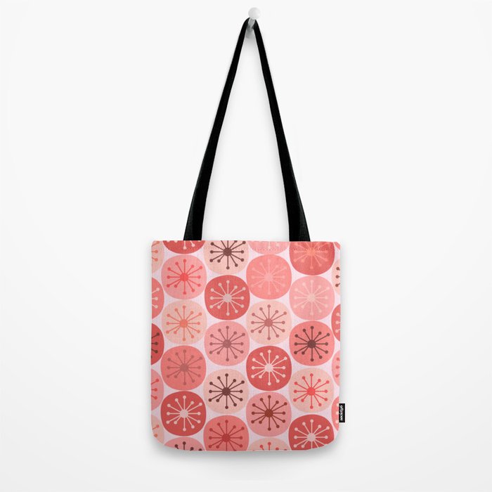 Atomic Dots Midcentury Modern Space Age Pattern in Blush Pink Tones Tote Bag Gallery Image 2
