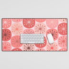 Atomic Dots Midcentury Modern Space Age Pattern in Blush Pink Tones Desk Mat Gallery Image 1