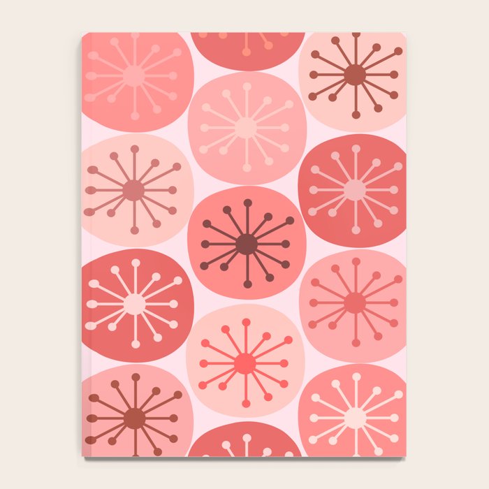 Atomic Dots Midcentury Modern Space Age Pattern in Blush Pink Tones Notebook Gallery Image 4