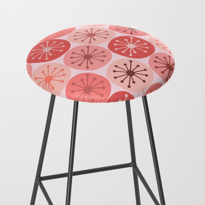 Atomic Dots Midcentury Modern Space Age Pattern in Blush Pink Tones Stool Gallery Image 2