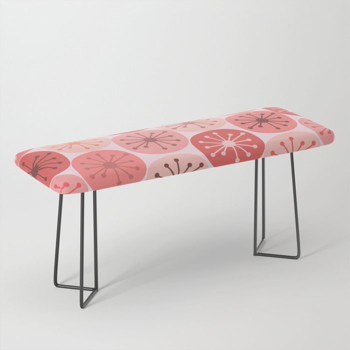 Atomic Dots Midcentury Modern Space Age Pattern in Blush Pink Tones Bench Gallery Image 1