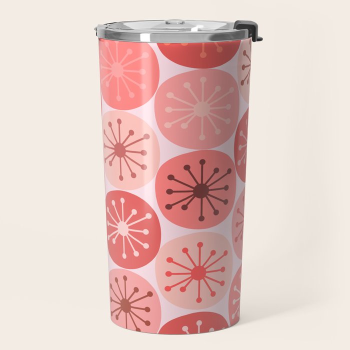 Atomic Dots Midcentury Modern Space Age Pattern in Blush Pink Tones Travel Mug Gallery Image 2