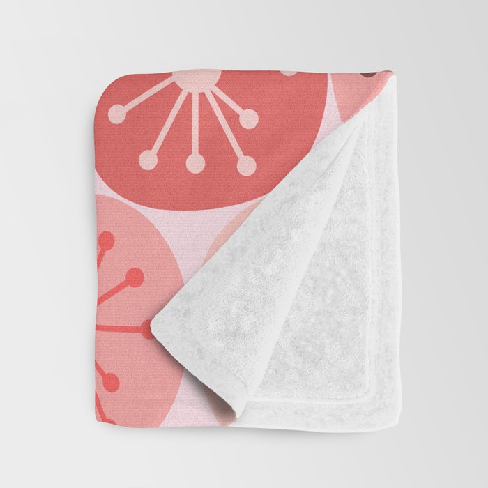 Atomic Dots Midcentury Modern Space Age Pattern in Blush Pink Tones Throw Blanket Gallery Image 3