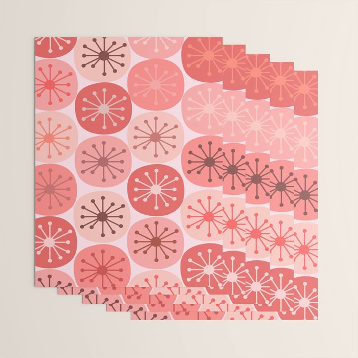 Atomic Dots Midcentury Modern Space Age Pattern in Blush Pink Tones Wrapping Paper Gallery Image 3