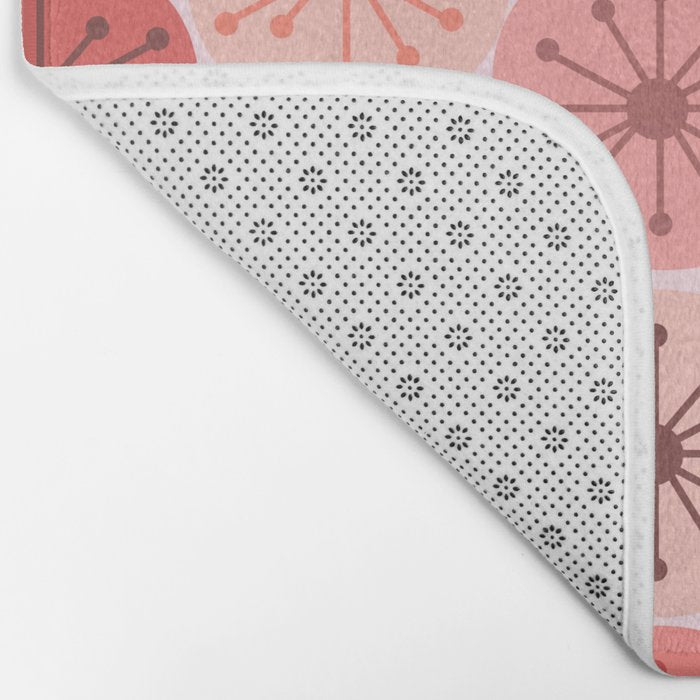 Atomic Dots Midcentury Modern Space Age Pattern in Blush Pink Tones Bath Mat Gallery Image 2
