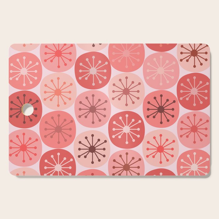 Atomic Dots Midcentury Modern Space Age Pattern in Blush Pink Tones Cutting Board Gallery Image 1
