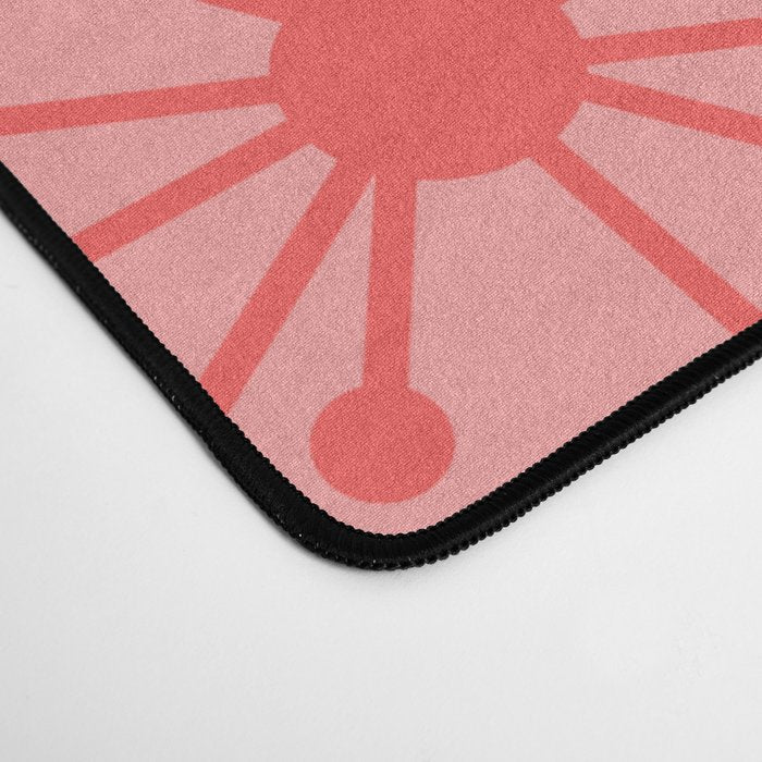 Atomic Dots Midcentury Modern Space Age Pattern in Blush Pink Tones Desk Mat Gallery Image 4