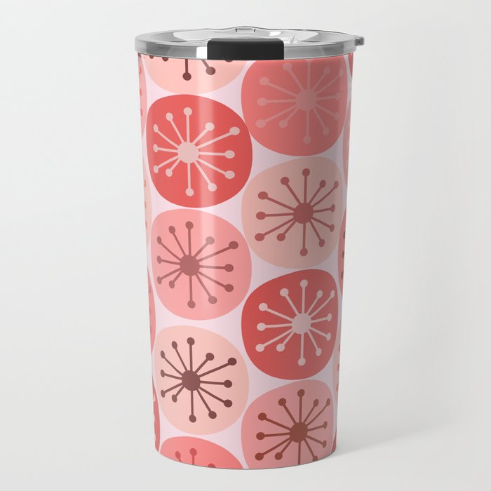 Atomic Dots Midcentury Modern Space Age Pattern in Blush Pink Tones Travel Mug Gallery Image 1