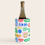 Retro funny sticker quote label pattern Wine Chiller Gallery Image 2