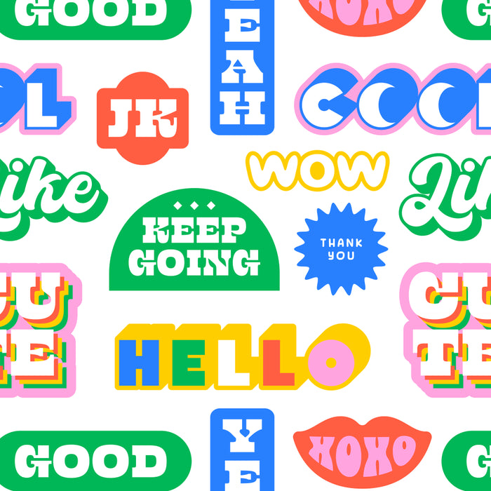 Retro funny sticker quote label pattern Coffee Mug Gallery Image 2