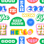 Retro funny sticker quote label pattern Coffee Mug Gallery Image 2