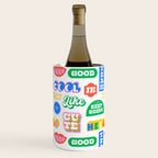 Retro funny sticker quote label pattern Wine Chiller Gallery Image 3