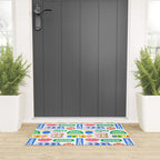 Retro funny sticker quote label pattern Welcome Mat Gallery Image 3