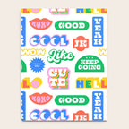 Retro funny sticker quote label pattern Notebook Gallery Image 4