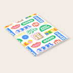 Retro funny sticker quote label pattern Notebook Gallery Image 2