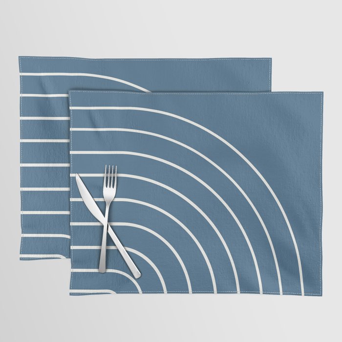Minimal Arch XXXIV Nautical Blue Modern Geometric Lines Placemat Gallery Image 1