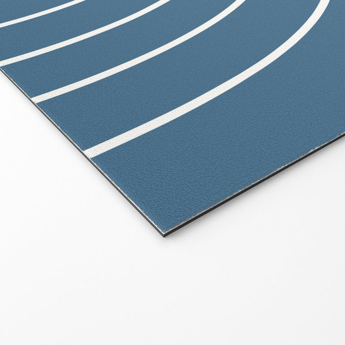 Minimal Arch XXXIV Nautical Blue Modern Geometric Lines Welcome Mat Gallery Image 2