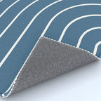 Minimal Arch XXXIV Nautical Blue Modern Geometric Lines Rug Gallery Image 4