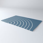 Minimal Arch XXXIV Nautical Blue Modern Geometric Lines Rug Gallery Image 3