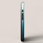 Tropical Dark Teal Inspired by 2020 Color Oceanside SW6496 Soft Vertical Blurred Line Pattern iPhone Case Gallery Image 2