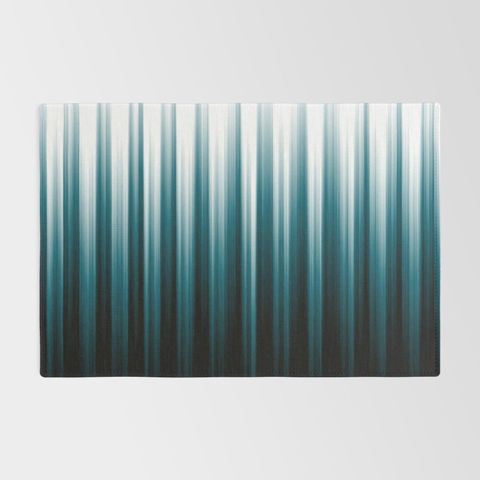 Tropical Dark Teal Inspired by 2020 Color Oceanside SW6496 Soft Vertical Blurred Line Pattern Rug Gallery Image 2