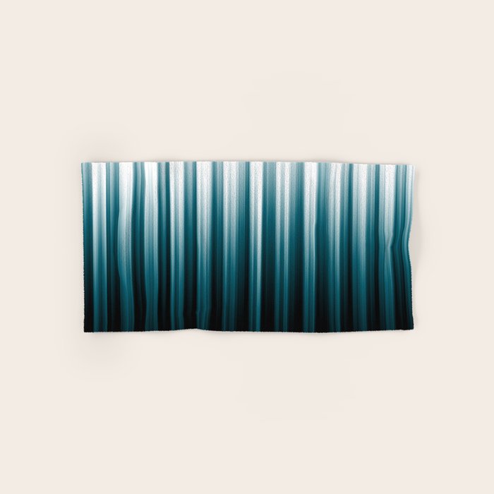 Tropical Dark Teal Inspired by 2020 Color Oceanside SW6496 Soft Vertical Blurred Line Pattern Bath Towel Gallery Image 1