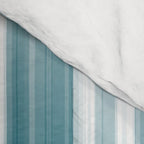 Tropical Dark Teal Inspired by 2020 Color Oceanside SW6496 Soft Vertical Blurred Line Pattern Comforter Gallery Image 4
